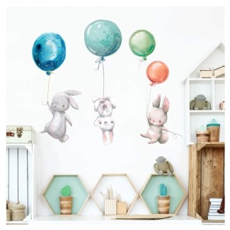 LASZOLA Creative Kids Watercolor Nursery Wall Decals