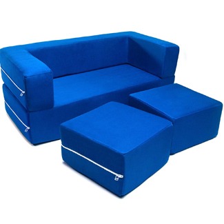 Jaxx Zipline Kids Modular Loveseat & Ottomans
