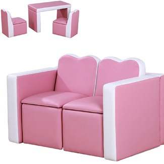 Qaba Kids 2-in-1 Multi-Functional Sofa