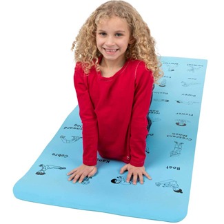Really Good Stuff Kids Yoga Mat with 24 Illustrated Poses