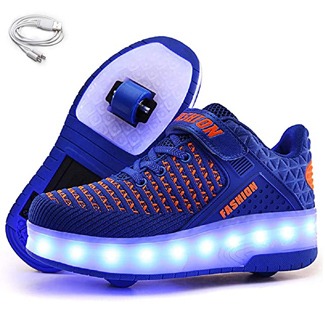 Ehauuo Kids Two Wheels Rechargeable Light-Up Sneakers