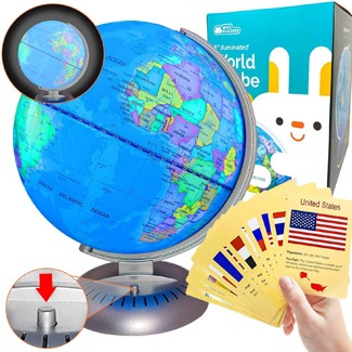 Illuminated World Globe Lamp by WhizBuilders