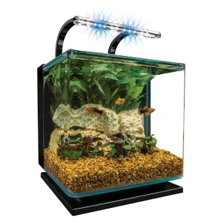 MarineLand Contour Glass Aquarium Kit with Rail Light