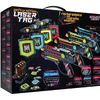 Rechargeable Laser Tag with 360° Sensors + Innovative LCDs