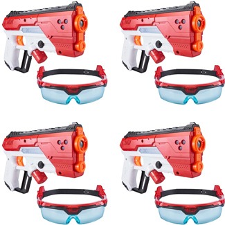 X-Shot Laser Tag Guns & 360° Sensor Goggles (Set of 4)