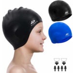 Alepo 2 Pack Kids Swim Caps for Boys Girls