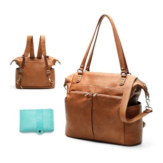 Mominside Leather Diaper Bag Tote Bag