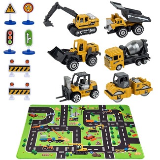 Construction Vehicle Toys with Play Mat