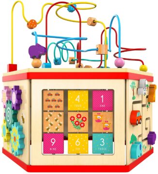 TOP BRIGHT Wooden Activity Cube