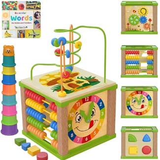 TOYVENTIVE Wooden Kids Activity Cube
