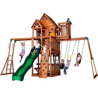 Backyard Discovery Skyfort II All Cedar Wood Swing Set
