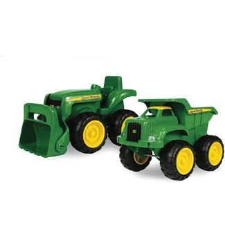 John Deere Sand Toys Dump Truck and Toy Tractor with Loader