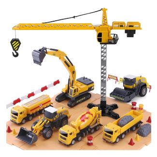 iPlay, iLearn Construction Site Vehicles Toy Set