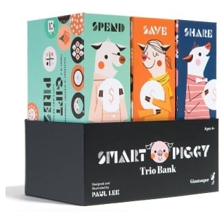 Smart Piggy Trio Bank: 3-in-1 Money-wise Educational Piggy Bank