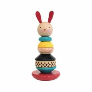 Petit Collage Modern Bunny Wooden Stacking Toy