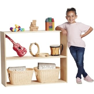 ECR4Kids Birch Streamline 2-Shelf Storage Wood Display Shelf